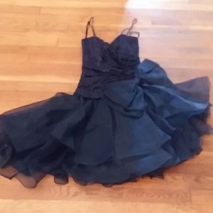 Vintage 80s 90s Illusions Velvet Sequined Poofy Tulle Prom Dress Women XS